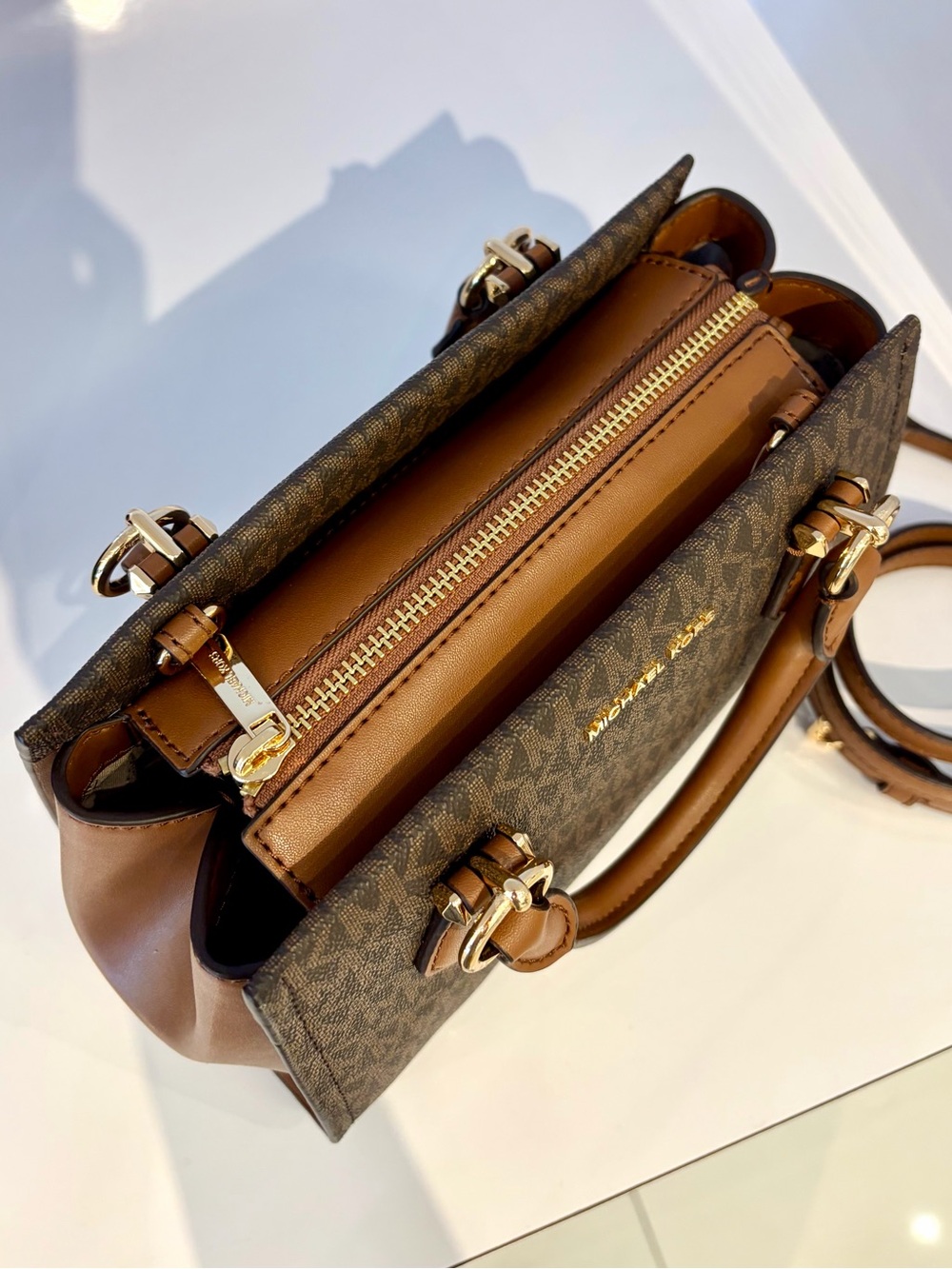 Michael Kors Marilyn Small Signature Logo Satchel Messenger Crossbody Bag - Picture 11 of 16